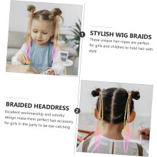4 pezzi di copricapo intrecciato colorato per parrucche in materiale sicuro, trecce facili da indossare, elastici per capelli
