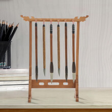 Retro Wood Brush Pen Holder Brush Rack Detachable Calligraphy Stand Vintage Style Writing Organizer