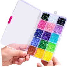 Strass miniatures plats et colorés en résine pour ongles, 3750 pièces (1 boîte) pour manucure maison