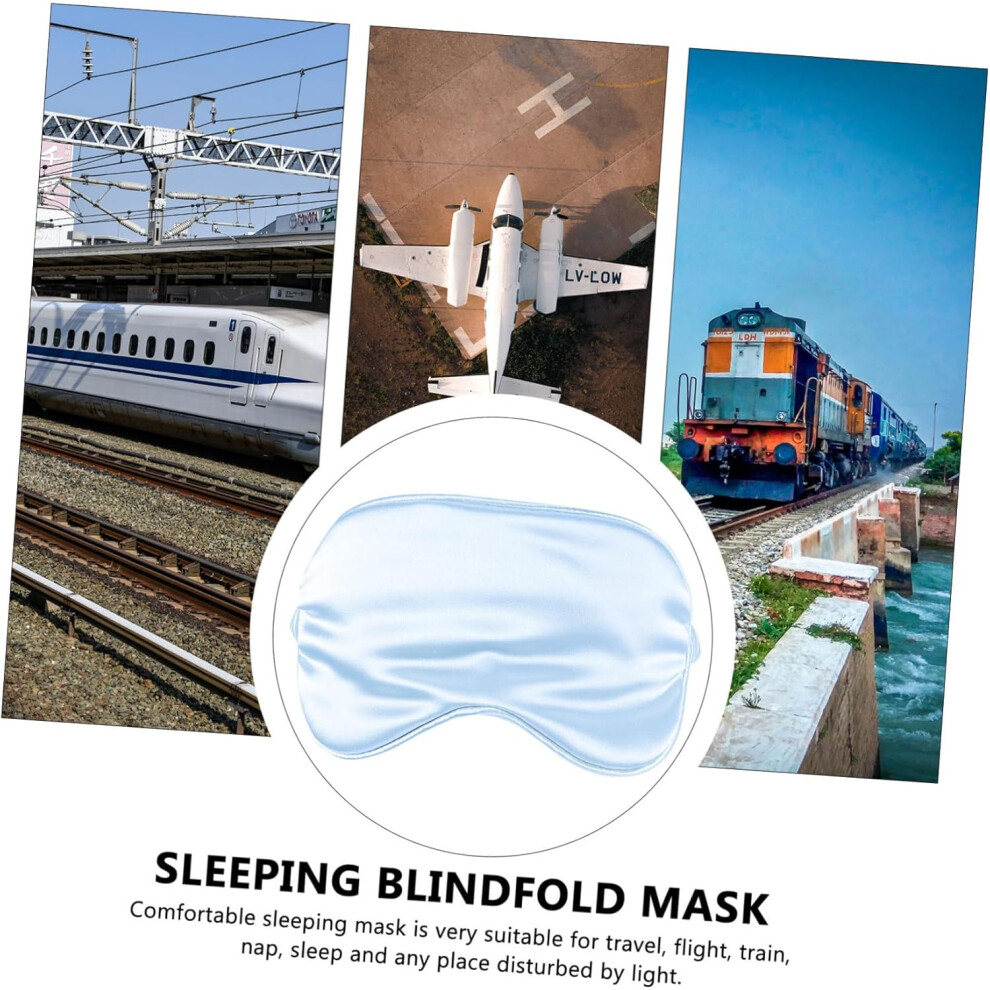 Hkhbjs 1Set Imitation Silk Eye Masks Headband And Travel Bag Comfortable Sleep Mask