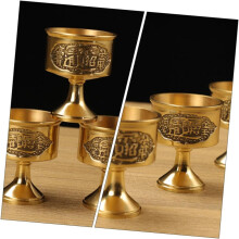 Tasse décorative en cuivre, style rétro, élégante et raffinée, dorée, idéale pour décorer un bureau ou une maison.