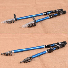 Portable Mini Fishing Rod Blue Snake Handle 150cm Compact Freshwater Saltwater Pole