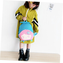 Rucksack mit Meerjungfrauenmuster, Nylon, Schultasche für Kinder im Vorschulalter, blau-rosa, Reise-Schultertasche