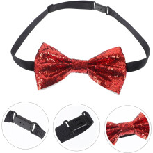 Papillon da uomo pre-annodato in raso, elegante, per smoking, grigio glitterato, per matrimonio e sposo.