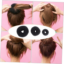 15pcs cabelo donut pão titular pão cabelo pão antigo donut moldador nylon material preto