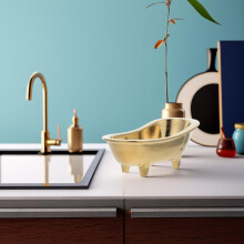 Seifenschalen, Abtropfschale, Schwammständer, badewannenförmiges, elegantes Vintage-Design aus Keramik mit selbstentleerendem Ablauf