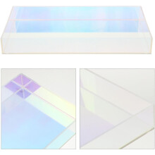 Plateau cosmétique rectangulaire en acrylique, facile d'entretien, élégant et léger.