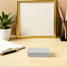 Scatola porta filo interdentale tempestata di diamanti, porta stuzzicadenti con strass, custodia portatile scintillante con coperchio scorrevole