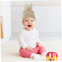 Conjunto de roupa de malha de lã 3pcs incluindo chapéu, cenoura de Páscoa