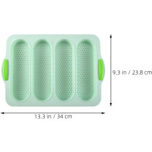 Silikonbrødform med 4 spor, franskbrødbakeform, non-stick silikonbrett, profesjonell