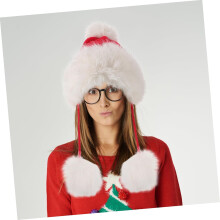 Warme Strickmütze mit Bommel für Weihnachten, Skifahren und Outdoor-Abenteuer – ideal für Frauen