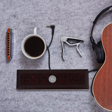 Étui en bois pour harmonica, résistant aux chutes, facile à transporter, boîte de rangement noire