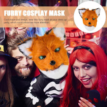 Grappig halfgezichtsmasker met beweegbare mond en harige vacht voor mannen, perfect als accessoire voor Halloweenfeestjes en cosplay.