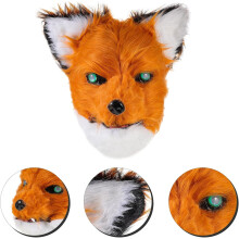 Hauska puolikasvoinen susimaski, liikuteltava suu, karvainen miehille, halloween-juhliin, cosplay-lisävaruste