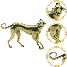 Goldene Messing-Hundefigur, Tischdekoration für den Innenbereich im einzigartigen Retro-Stil, stoßfest