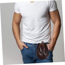Wikinger-Gürteltasche, mittelalterliche Gürteltasche, PU-Kordelzug-Münzbeutel