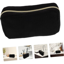 Trousse de toilette portable pour les voyages, grande capacité, en velours côtelé.