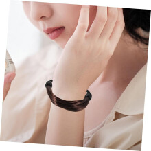 elastici per capelli marrone scuro ad alta elasticità, cordini per capelli da donna, fermacoda invisibili adatti per trecce