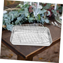 Sett med stekebrett og rist i rustfritt stål, 23,5 x 17,5 x 2,5 cm