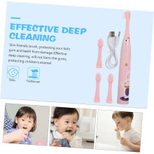 Escova de dentes elétrica para meninos e meninas portátil recarregável rosa desenho animado