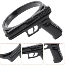 Punk Rings for Men and Women Vintage Alloy Gothic Finger Ring with Gun Shape Design Black Color Suitable