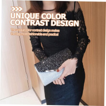 Elegantná večerná kabelka s krištáľovou retiazkou pre ženy, polyester a ABS materiál, vhodná na telefón a drobné predmety
