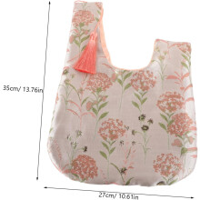 Borsa giapponese piccola da polso Hanfu borsa tote per donna con nodo da polso Tote pochette per la conservazione culturale
