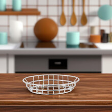 Panier décoratif en fil de fer, panier à frites ovale, facile à nettoyer, usage polyvalent, design élégant et créatif