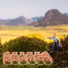 Ciuffi di erba artificiale in miniatura in plastica per modellismo, simulazione di paesaggi e decorazione.