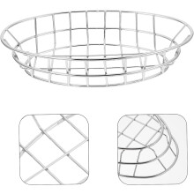 Cesta decorativa de alambre para patatas fritas, ovalada, de hierro, fácil de limpiar, uso versátil, diseño elegante y creativo.