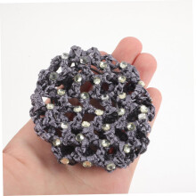 6 pezzi di retina elastica per chignon, retina per capelli con strass, per uso professionale, decorazione per donna