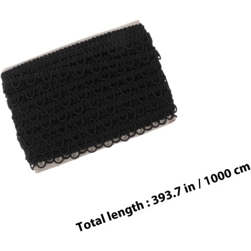 10m Black Wave Edge Lace Trim com Loop de botão elástico, acessórios de traje de casamento 1