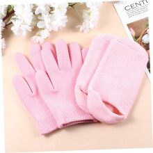 2 Paar feuchtigkeitsspendende Spa-Handschuhe und -Socken für die Anwendung mit Feuchtigkeitsgel über Nacht. Inklusive Gelsocken.