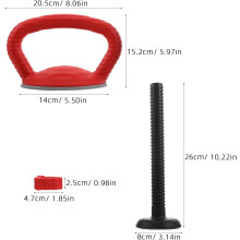 Juego de empuñadura y tuerca de base para kettlebell, adaptador convertidor de mancuerna rojo.
