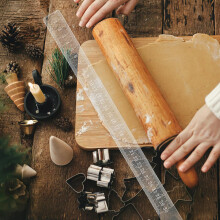 1 Pair Acrylic Rolling Pin Guides with Wear Resistance, Cookie Ruler for Dough Thickness Measurement
