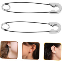 Boucles d'oreilles épingles de sûreté géantes ultra-résistantes en acier style punk, accessoires de mode unisexes pour vêtements et jupes