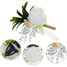 Kunstbloemen corsage voor bruiloft, elegante kunstmatige speld