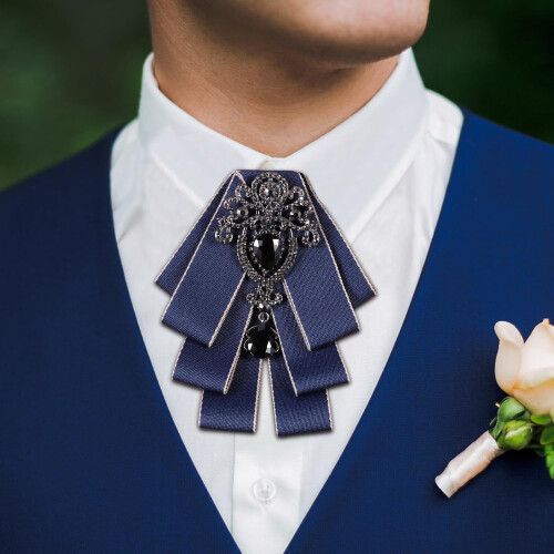 Ciondolo per papillon da sposo con strass, accessorio per papillon da matrimonio.