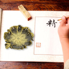 Vintage chinesisches Kalligrafie-Tintenfass aus Metall mit Froschmotiv, als Tischdekoration