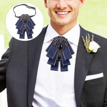 Pajarita con diamantes de imitación para novio, accesorio de boda para pajarita.