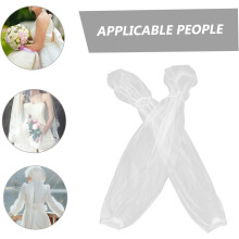 Mâneci bufante detașabile din tul pentru rochie de mireasă, mâneci din plasă pentru rochie elegantă de femei pentru a acoperi brațele