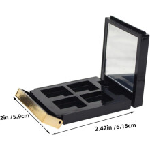 Nachfüllbare Mini-Lidschattenpalette mit Spiegel, tragbar, schwarz, quadratisch, kompakt