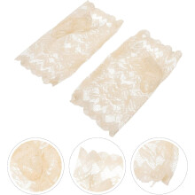 Beige Damen-Halbfinger-Sonnenschutzhandschuhe aus Spitze