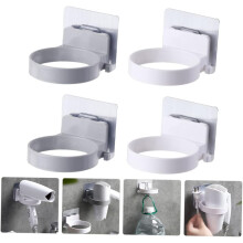 4pcs Adhesive Wall-mounted Hair Dryer Rack for Bathroom Storage Hair Dryer Stand Organizer as Tool Holder for Home Supplies