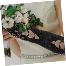 Spitzen-Armstulpen, elegante Mesh-Handschuhe für Damen, perfekt für Hochzeitsfeiern. Elegante fingerlose Handschuhe für Damen.