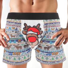 Calzoncillos de Papá Noel para hombre, ligeros, con temática navideña, divertidos, para las fiestas.