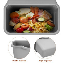 Cubo de basura pequeño para cocina, compostador, de plástico, para armario o pared, rectangular.
