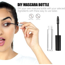 6pcs 3ml recipientes de creme de cílios com tampas pretas foscas tubos de máscara recarregáveis e garrafas de escova de cílios