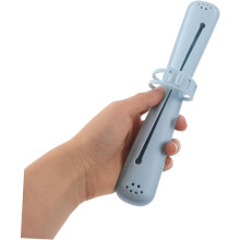 Scatola porta spazzolino in silicone blu, custodia portatile da viaggio