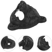 Wandflaschenöffner aus Gusseisen, Bärenkopf, rustikales schwarzes Metall, robuste Konstruktion, Wandmontage